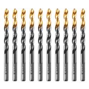 Сверло по металлу, 6,5 мм, HSS-Tin, Golden Tip, 10 шт. Denzel