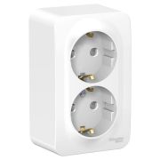 Розетка 2-м ОП Blanca 16А IP20 250В с заземл. защ. шторки с металлич. пластиной бел. SE BLNRA011221