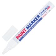 Маркер-краска белый BRAUBERG PRO PLUS нитро-основа, алюминевый корпус, 4мм
