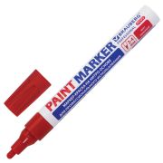 Маркер-краска красный BRAUBERG PRO PLUS нитро-основа, алюминевый корпус, 4мм