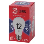 Лампа светодиодная LED, груша (A50-A65), 12 Вт, E27, 6500K холодный RED LINE LED ЭРА