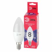 Лампа светодиодная LED, свеча (B35), 8 Вт, E14, 6500K холодный RED LINE LED ЭРА